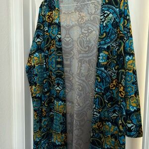 LuLaRoe Blue and Yellow Patterned Blazer